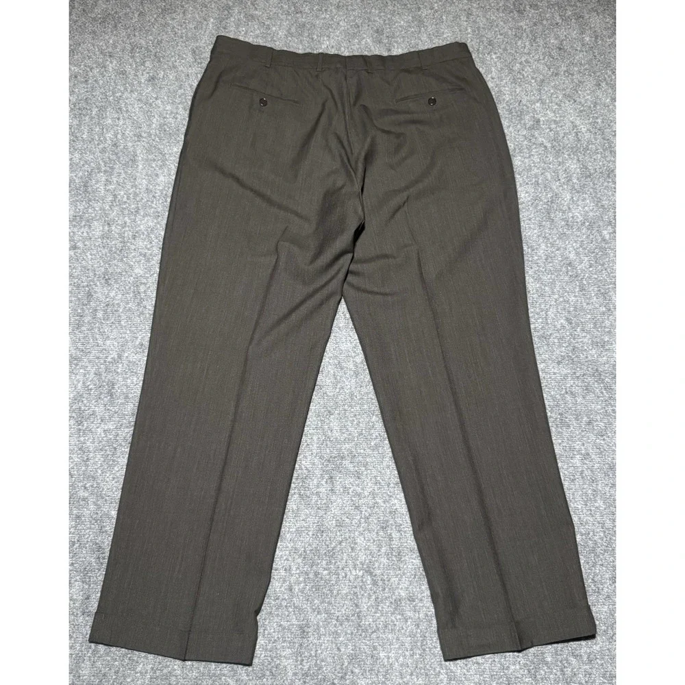 Brooks Brothers 346 Solid Dark Brown Dress Pants 100% Wool Men Fit 38x30